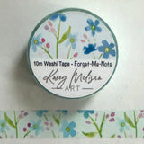 Loose watercolor forget-me-not flowers light blue background washi tape. Add a bit of soft watercolor art to your journal, letters or scrapbooking.

• 15mm wide
• 10 Meters long
• Printed label
• Shrink wrapped
• designed by Kasey

All images and art copyright Kasey Melissa Art