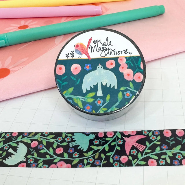 Kate Mason Bird Vine Black Washi Tape
