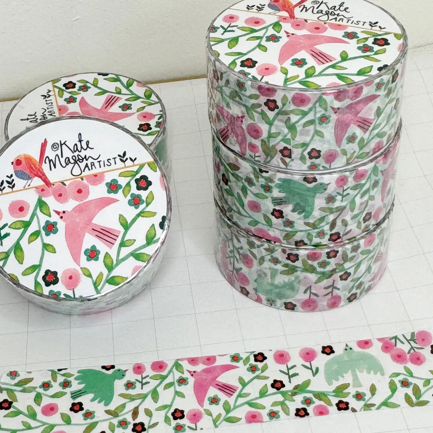 Kate Mason Bird Vine White Washi Tape
