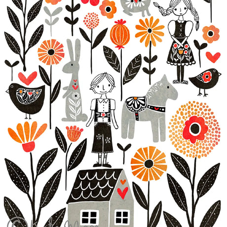 Kate Mason Farmhouse Scene Postcard