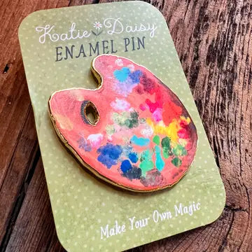 Artist Palette Enamel Pin by Katie Daisy

A tiny treasure to pin on your jacket, tote, or favorite old flannel—each one a little love letter to country delights, small joys, and the art of noticing.