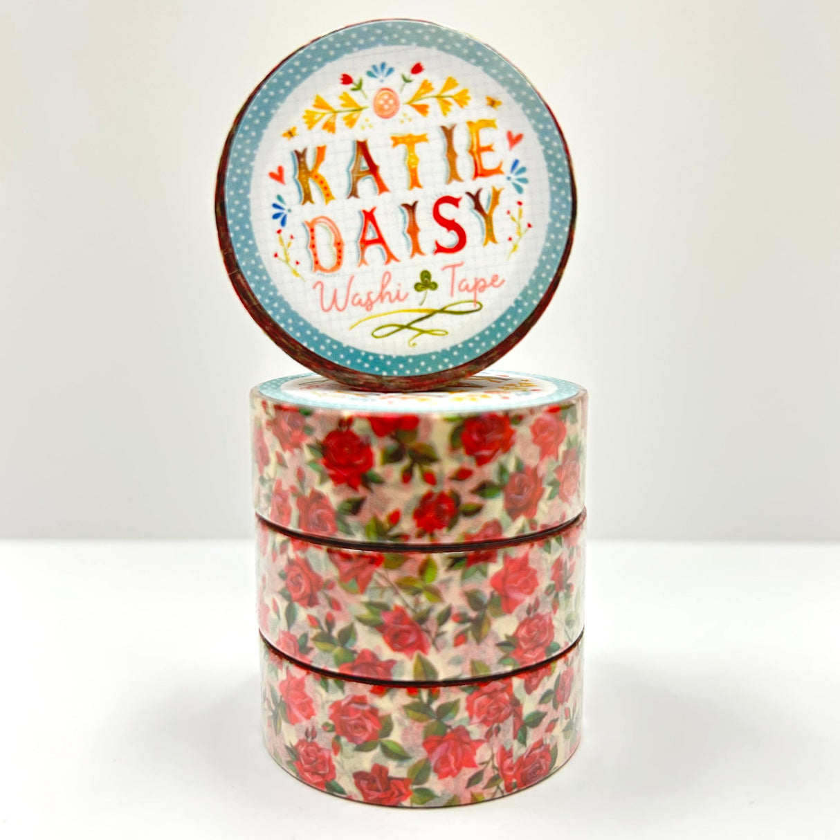 Katie Daisy - Rose Washi Tape

There are so many uses for washi tape! You can use it for scrapbooking, gift wrapping, and even home decor projects :) Add some extra charm to your letter-writing, use it to tack up photos... the possibilities are endless!

Details:

* Traditional washi tape, printed on rice paper
* Each roll is 15mm wide, 10m long, and the pattern reprints every 350mm.
* Semi-transparent&nbsp;