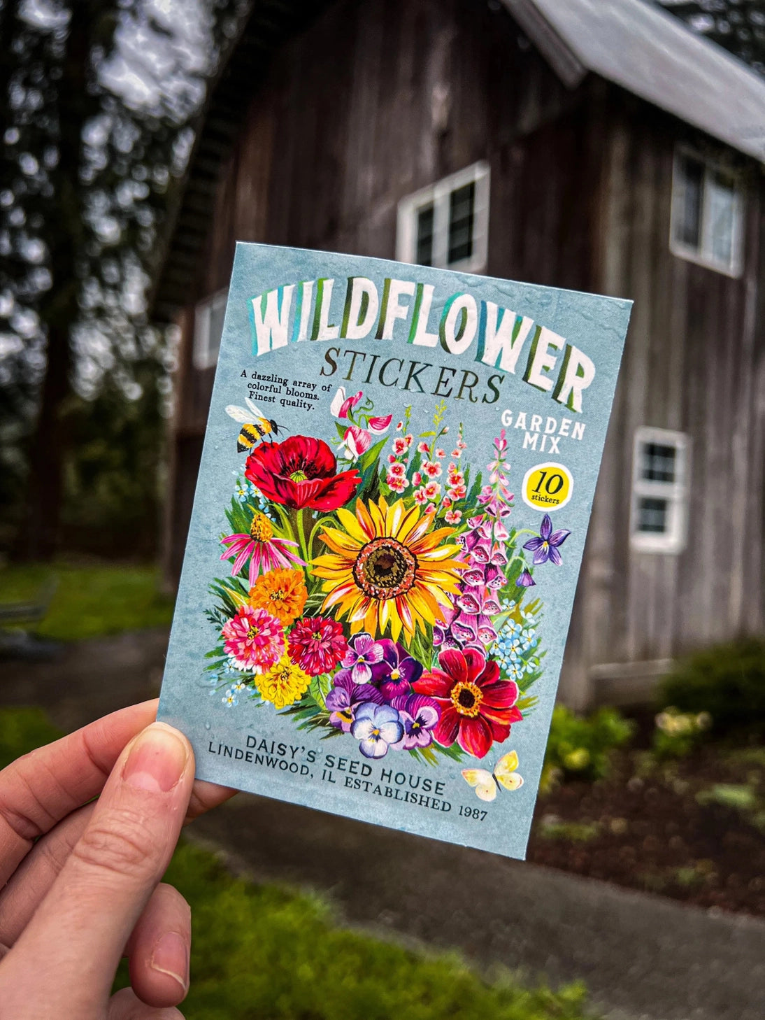 Wildflower Sticker Pack - Set of 10 Matte Stickers by Katie Daisy

From The Garden of Katie Daisy:

Adorn your laptop, water bottle, packages and so much more with this set of vibrant wildflower STICKERS!! You'll receive 10 floral stickers in a seed packet! (This listing is not for wildflower seeds ;) )