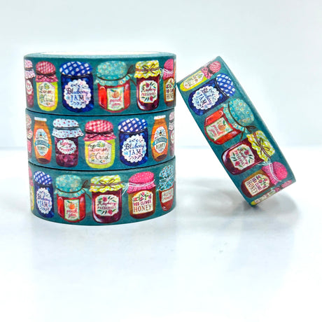 Katie Daisy Washi Tape - Jar of Jam

There are so many uses for washi tape! You can use it for scrapbooking, gift wrapping, and even home decor projects :) Add some extra charm to your letter-writing, use it to tack up photos... the possibilities are endless!

Include 1 roll of washi
Traditional washi tape, printed on rice paper
Each roll is 15mm wide, 10m long, and the pattern reprints every 350mm.
Semi-transparent&nbsp;