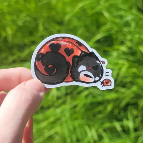 Katrina Wold Art - Tiny Cat Vinyl Sticker - Summer Ladybug

2.25" matte vinyl sticker featuring a sleepy ladybug kitty with a little ladybug friend.

Matte laminated vinyl sticker
Waterproof, UV- and scratch-resistant
Features original, 100% hand-drawn art
Actual color may vary due to differences in lighting, device screen settings, etc.