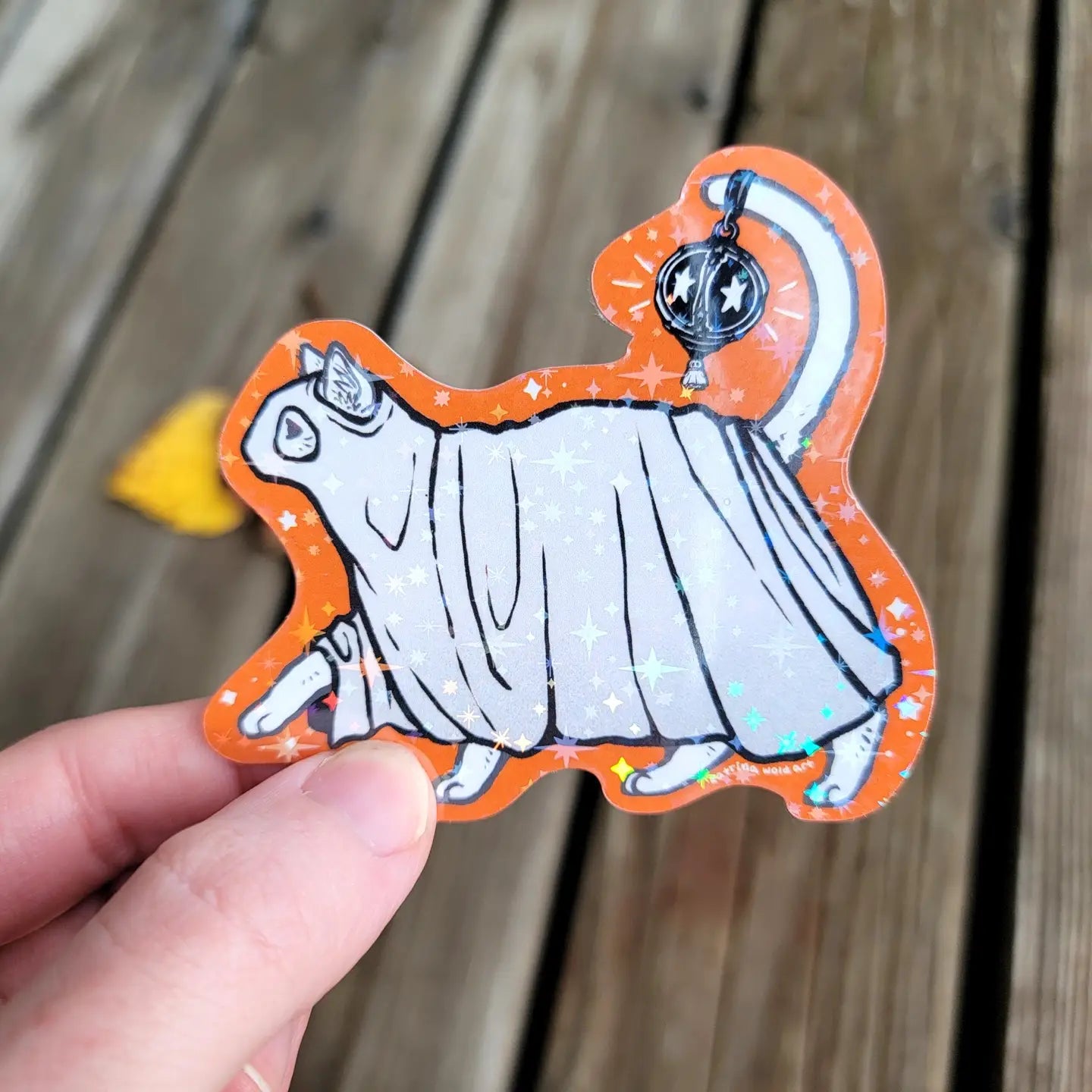 Katrina Wold Art - Ghost Cat Guide Vinyl Sticker
