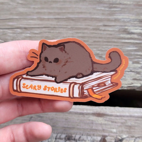 Katrina Wold Art - Halloween Kitty Vinyl Sticker - Scary Stories Book