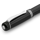 Kaweco DIA2 Twist Ballpoint Pen - Chrome

The shapes, decorative elements and proportions, which could have come from the 20s, have been preserved in detail. The function of the twist ballpoint pen is one of the technical achievements of our time.

The ballpoint pen consists of over 15 individual parts. The pen cover is made of deep black acrylic (PMMA) and polished and assembled by hand.

Kaweco offers blue and black G2 quality refills in line widths of 0.8 mm, 1.0 mm and 1.4 mm for this model.