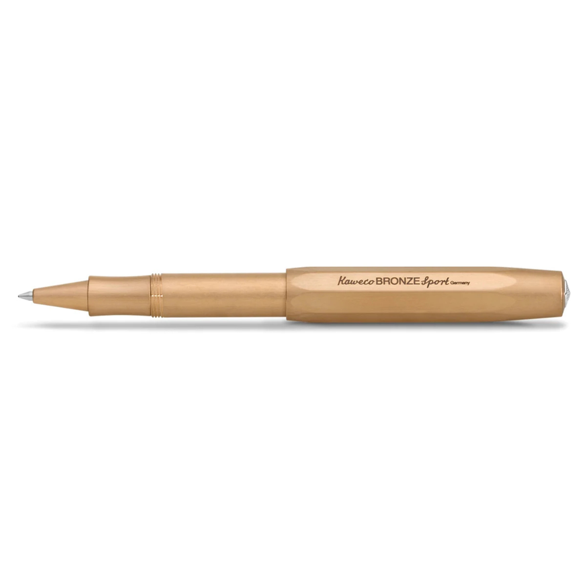 Kaweco Special Edition Bronze Sport Rollerball

Writing instruments of the series Kaweco Bronze Sport develop a natural and unique patina over time. It is a surface change that occurs due to user-related, chemical or corrosive influences. As a result of this each Kaweco Bronze Sport gradually becomes unique as it is used.

This pocket fountain pen is only 10.5 cm tall when closed and grows to a normal size of 13 cm with the cap tucked on.

The writing instrument already presses lightly onto the paper by its