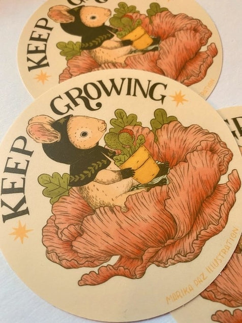 Sticker Kid Growing Marika Paz Illustration - Keep Growing Sticker – Little Craft Place