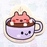 Robot Dance Battle - Keep Warm Bunny Hot Chocolate Vinyl Sticker