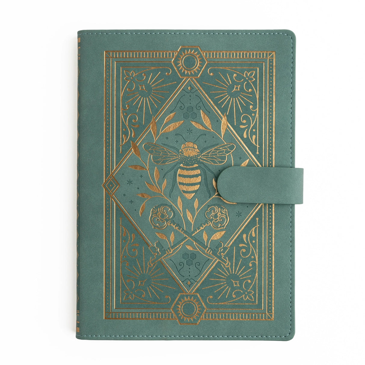 The Keeper of the Bees in Soft Teal Everyday Deluxe System is a beautifully flexible notebook crafted for your evolving creativity. Designed with a refillable format, and a soft vegan leather cover, it’s both eco-conscious and endlessly inspiring.