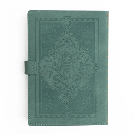 The Keeper of the Bees in Soft Teal Everyday Deluxe System is a beautifully flexible notebook crafted for your evolving creativity. Designed with a refillable format, and a soft vegan leather cover, it’s both eco-conscious and endlessly inspiring.