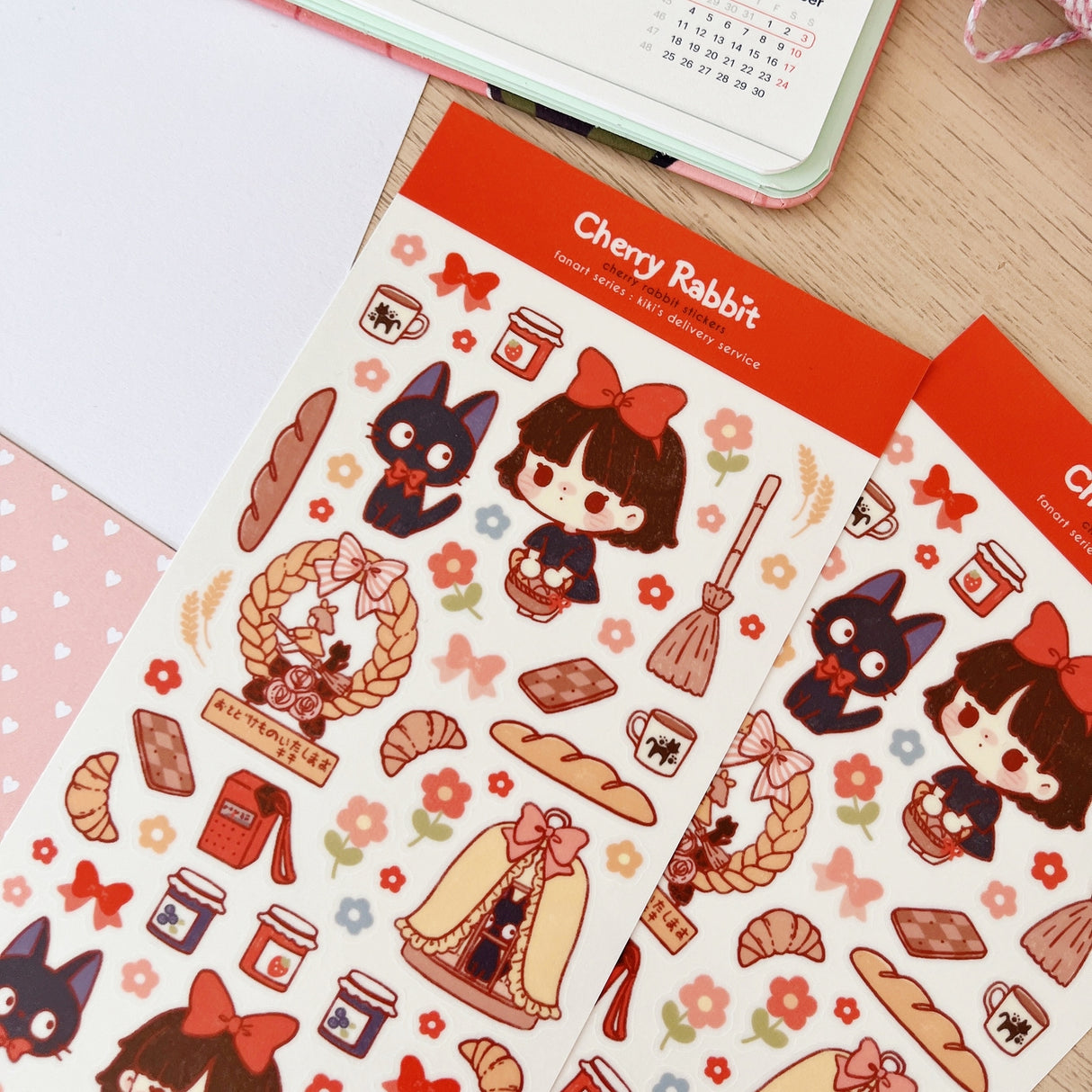 Cherry Rabbit Kiki's Delivery Service Sticker Sheet