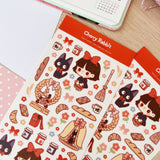 Cherry Rabbit Kiki's Delivery Service Sticker Sheet