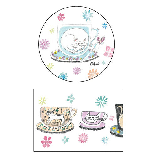 Kitty Cat in Tea Cup Washi Tape Nyankodou