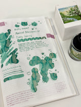 Kitty Inkpot - Apricot Blossoms of Early Spring Ink Swatch 杏花酿春色 Close up