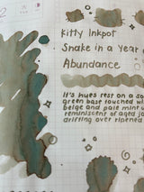 Kitty Inkpot - Snake in a Year of Abundance Ink 蛇和岁稔 ink swatches