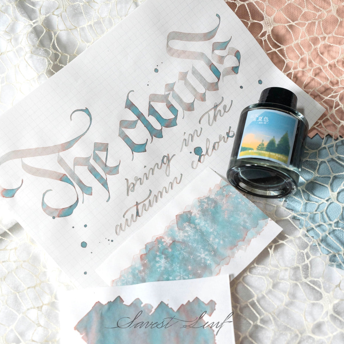Its gentle gradients evoke the warmth of late summer skies meeting cool autumn air, peaceful, wistful, and full of quiet beauty. Perfect for journaling, calligraphy, and sketching, this ink brings the calm of changing seasons to every stroke.