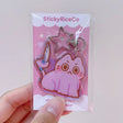 This angry but cute knife&nbsp;cat keychain&nbsp;is the perfect accessory to your phone, purse, backpack, etc!

PLEASE NOTE: There may be plastic film covers on the backs of the keychains. The film is there to protect the keychains in transit and may look scratched. They can be removed to show shine/clarity on the surface.

Details:

2" in wide&nbsp;
ONE SIDED glitter epoxy with flat back&nbsp;
Double sided printing on sturdy acrylic&nbsp;
Colors may differ from picture due to lighting differences&nbsp;
Mad