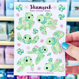 Kobii the Sea Turtle Vinyl Sticker Sheet | Shamrock Edition