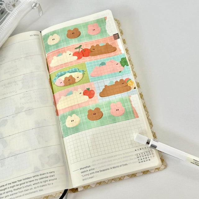 A thick 25mm washi tape to deco with~!

Cut them in sections or individually to use like “stickers” :)