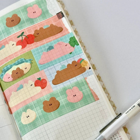 A thick 25mm washi tape to deco with~!

Cut them in sections or individually to use like “stickers” :)
