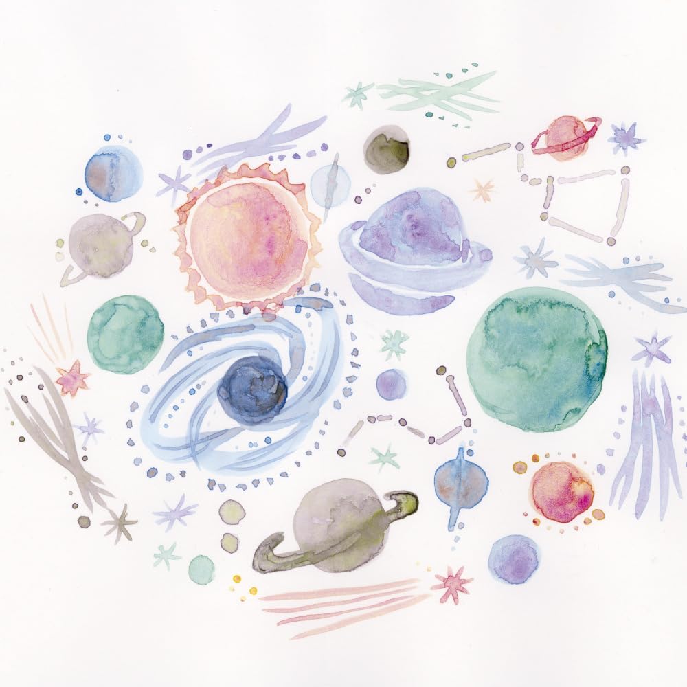 The colors of these Gansai watercolors separate to create whimsical and dreamy effects.

The degree of color separation and blurring may vary depending on the type of paper used. You can enjoy greater changes in color by dissolving the watercolors in lots of water and letting the colors separate on your palette before painting.