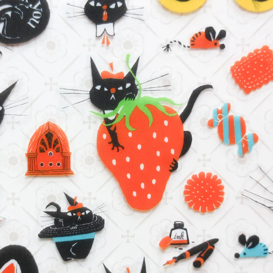 A sticker featuring a stylish black cat named 'Robin-chan' as the main character.
Robin-chan's pose, which gives off the unique softness of cats, is irresistibly cute.


Printed on PET material, the stickers have a smooth, durable finish that’s easy to peel and place - great for both everyday use and special projects.

✨ Product Details

Smooth, durable PET sticker material
Perfect for planners, journals, scrapbooking, and cardmaking
Backing Sheet Size: 141 × 188 mm
Sticker sheet size: 138 × 170 mm