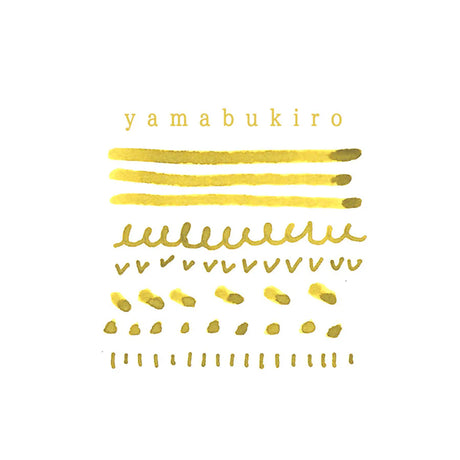 Yamabuki is a plant of the genus Kerria in the family Rosaceae. It refers to a bright reddish golden color like a Yamabuki flower. It is derived from the plant Yamabuki and has been used since ancient times.

Dye ink product number: KO-0104
Capacity: 40ml
Uses: fountain pens, pens, brushes