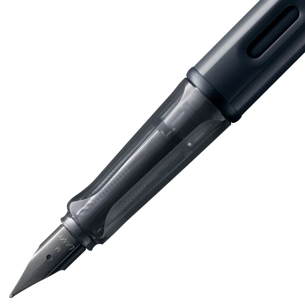 Light, lighter, LAMY AL-star: the writing classic made of resistant aluminium masters all challenges of everyday life in style. The transparent grip lies comfortably in the hand and, with an unobstructed view of the ink duct, turns the functional into a visual highlight. The series is ever inspiring with new special editions in current trendy colours and is thus an inspiring must-have in any pencil case.

Lightweight fountain pen with polished steel nib and ergonomic grip made of high-quality transparent pl