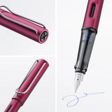 Light, lighter, LAMY AL-star: the writing classic made of resistant aluminium masters all challenges of everyday life in style. The transparent grip lies comfortably in the hand and, with an unobstructed view of the ink duct, turns the functional into a visual highlight. The series is ever inspiring with new special editions in current trendy colours and is thus an inspiring must-have in any pencil case.

Lightweight fountain pen with polished steel nib and ergonomic grip made of high-quality transparent pl