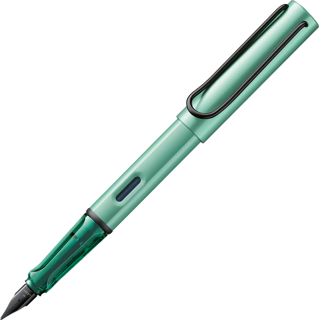 Light, lighter, LAMY AL-star: the writing classic made of resistant aluminium masters all challenges of everyday life in style. The transparent grip lies comfortably in the hand and, with an unobstructed view of the ink duct, turns the functional into a visual highlight. The series is ever inspiring with new special editions in current trendy colours and is thus an inspiring must-have in any pencil case.

Lightweight fountain pen with polished steel nib and ergonomic grip made of high-quality transparent pl