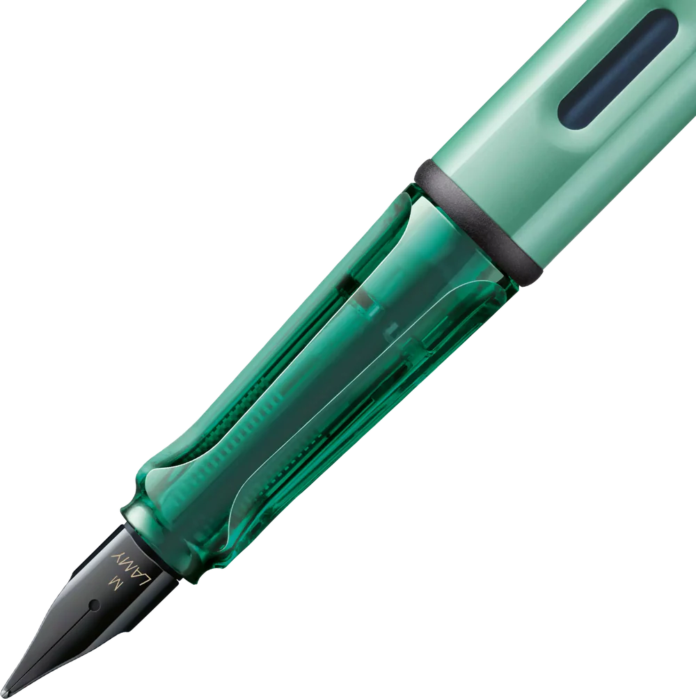 Light, lighter, LAMY AL-star: the writing classic made of resistant aluminium masters all challenges of everyday life in style. The transparent grip lies comfortably in the hand and, with an unobstructed view of the ink duct, turns the functional into a visual highlight. The series is ever inspiring with new special editions in current trendy colours and is thus an inspiring must-have in any pencil case.

Lightweight fountain pen with polished steel nib and ergonomic grip made of high-quality transparent pl