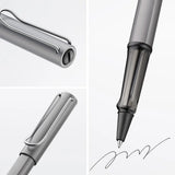 Light, lighter, LAMY AL-star: the writing classic made of resistant aluminium masters all challenges of everyday life in style. The transparent grip lies comfortably in the hand and, with an unobstructed view of the ink duct, turns the functional into a visual highlight. The series is ever inspiring with new special editions in current trendy colours and is thus an inspiring must-have in any pencil case.

Lightweight rollerball pen with ergonomic grip made of high-quality transparent plastic.

Distinctive m