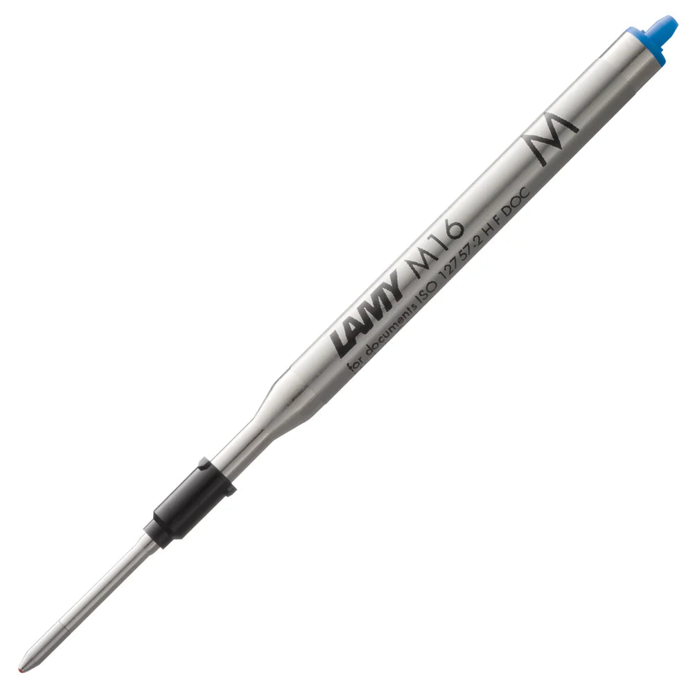 The LAMY M 16 metal ballpoint refill ensures smooth, consistent writing and a precise, refined finish – perfect for everyday use. Available in blue and black for a medium line width – ideal for personalizing notes, letters, or sketches. &nbsp;All Lamy ballpoint pens write with the Lamy LAMY M16 large-capacity refill, which can be replaced quickly and easily.

Includes 1 refill.&nbsp;