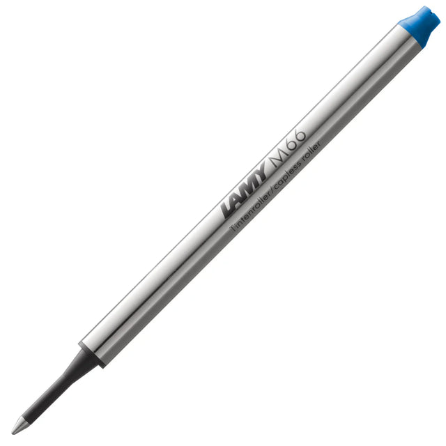 The LAMY M 66 metal rollerball refill ensures smooth, consistent writing and a precise, refined finish – perfect for everyday use. Available in blue and black for a medium line width – ideal for personalizing notes, letters, or sketches.

Refill for rollerball pens without cap and LAMY imporium.

Includes 1 refill.&nbsp;