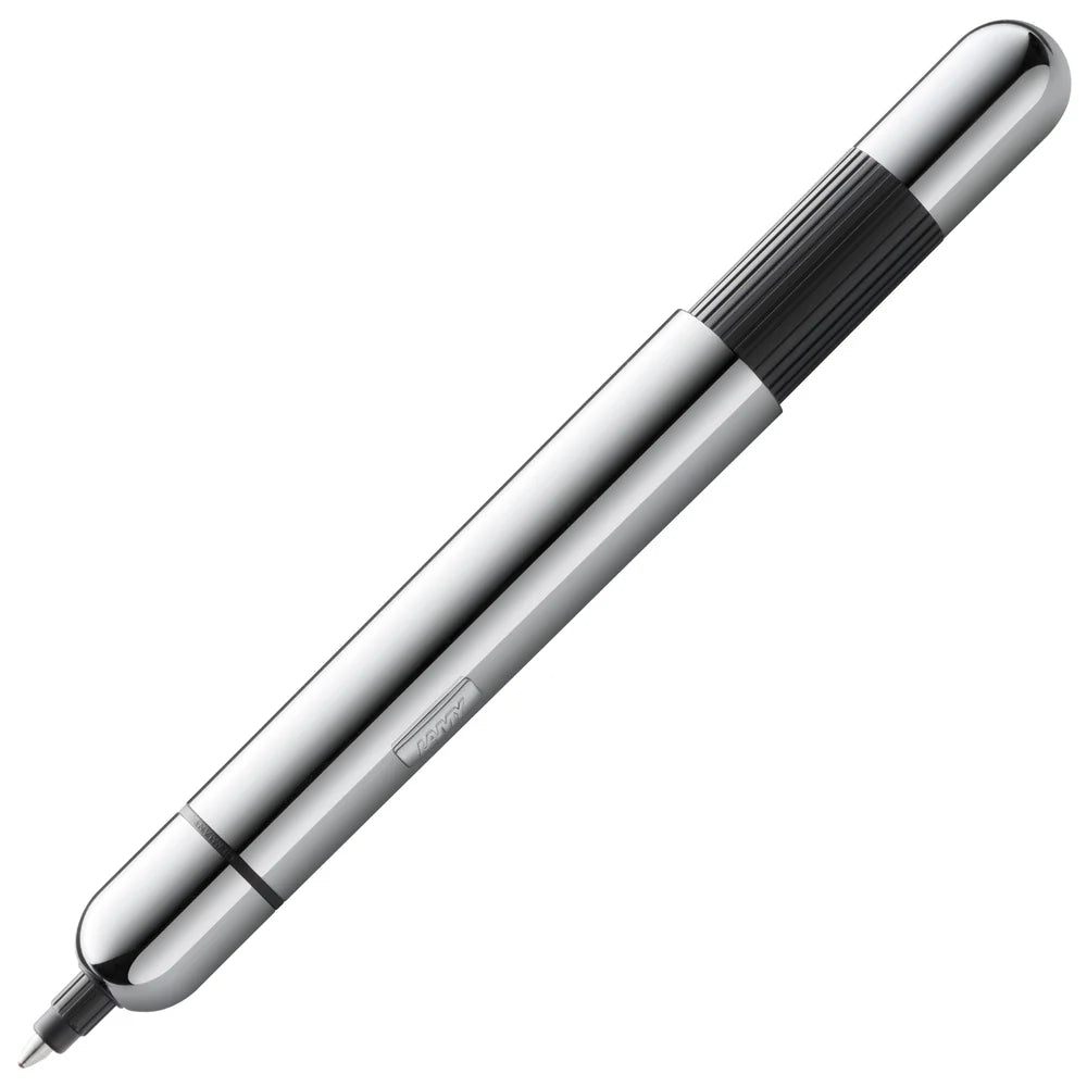Innovative pocket pen full of transformative power.

The LAMY pico reaches unimagined greatness under pressure: the innovative pocket pen transforms into a full-size biro with just one finger movement thanks to an ingenious double push mechanism inside. Strikingly different and surprising, it brings a piece of innovation to even the smallest pencil case or even trouser pocket as a handy everyday companion.&nbsp;

Chrome finish&nbsp;with 1 refill of LAMY M 22 M black