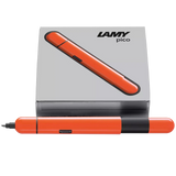 Innovative pocket pen full of transformative power.

The LAMY pico reaches unimagined greatness under pressure: the innovative pocket pen transforms into a full-size biro with just one finger movement thanks to an ingenious double push mechanism inside. Strikingly different and surprising, it brings a piece of innovation to even the smallest pencil case or even trouser pocket as a handy everyday companion.&nbsp;

&nbsp;Shiny neon orange lacquer finish with 1 refill of LAMY M 22 M black