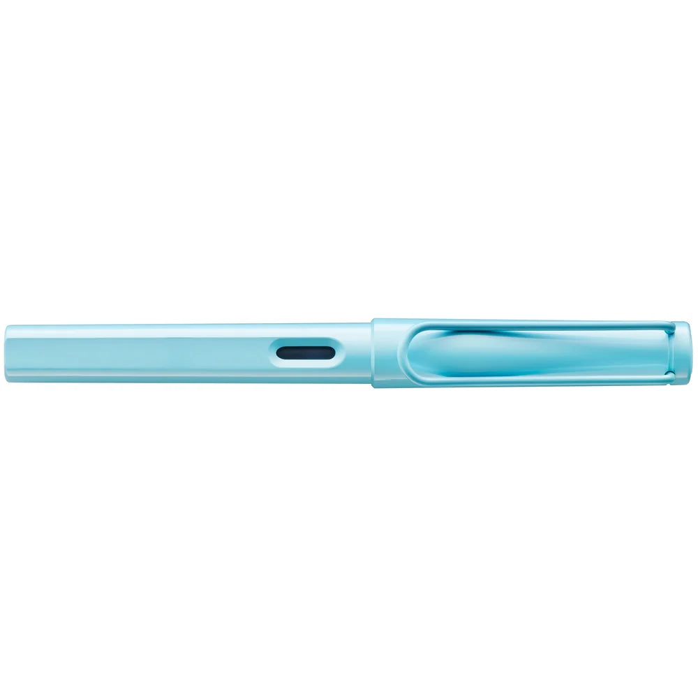 LAMY Safari Fountain Pen - Aquasky

Fountain pen, icon, global success: the LAMY safari has been a beloved classic since its introduction in the 1980s and enjoys a cult status untypical for a writing instrument. Countless colours and ever-changing special editions make hearts beat faster - whether for the pencil case or the carefully curated fountain pen collection.

The LAMY safari is more than the sum of its details: it is aesthetic, robust and individual. The distinctive, self-sprung clip keeps the writi