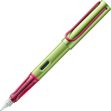 LAMY Special Edition AL-Star Fountain Pen - Disco

Light, lighter, LAMY AL-star: the writing classic made of resistant aluminium masters all challenges of everyday life in style. The transparent grip lies comfortably in the hand and, with an unobstructed view of the ink duct, turns the functional into a visual highlight. The series is ever inspiring with new special editions in current trendy colours and is thus an inspiring must-have in any pencil case.

Lightweight fountain pen with polished steel nib and