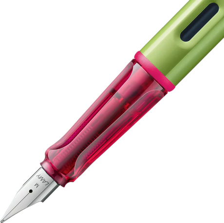 LAMY Special Edition AL-Star Fountain Pen - Disco

Light, lighter, LAMY AL-star: the writing classic made of resistant aluminium masters all challenges of everyday life in style. The transparent grip lies comfortably in the hand and, with an unobstructed view of the ink duct, turns the functional into a visual highlight. The series is ever inspiring with new special editions in current trendy colours and is thus an inspiring must-have in any pencil case.

Lightweight fountain pen with polished steel nib and