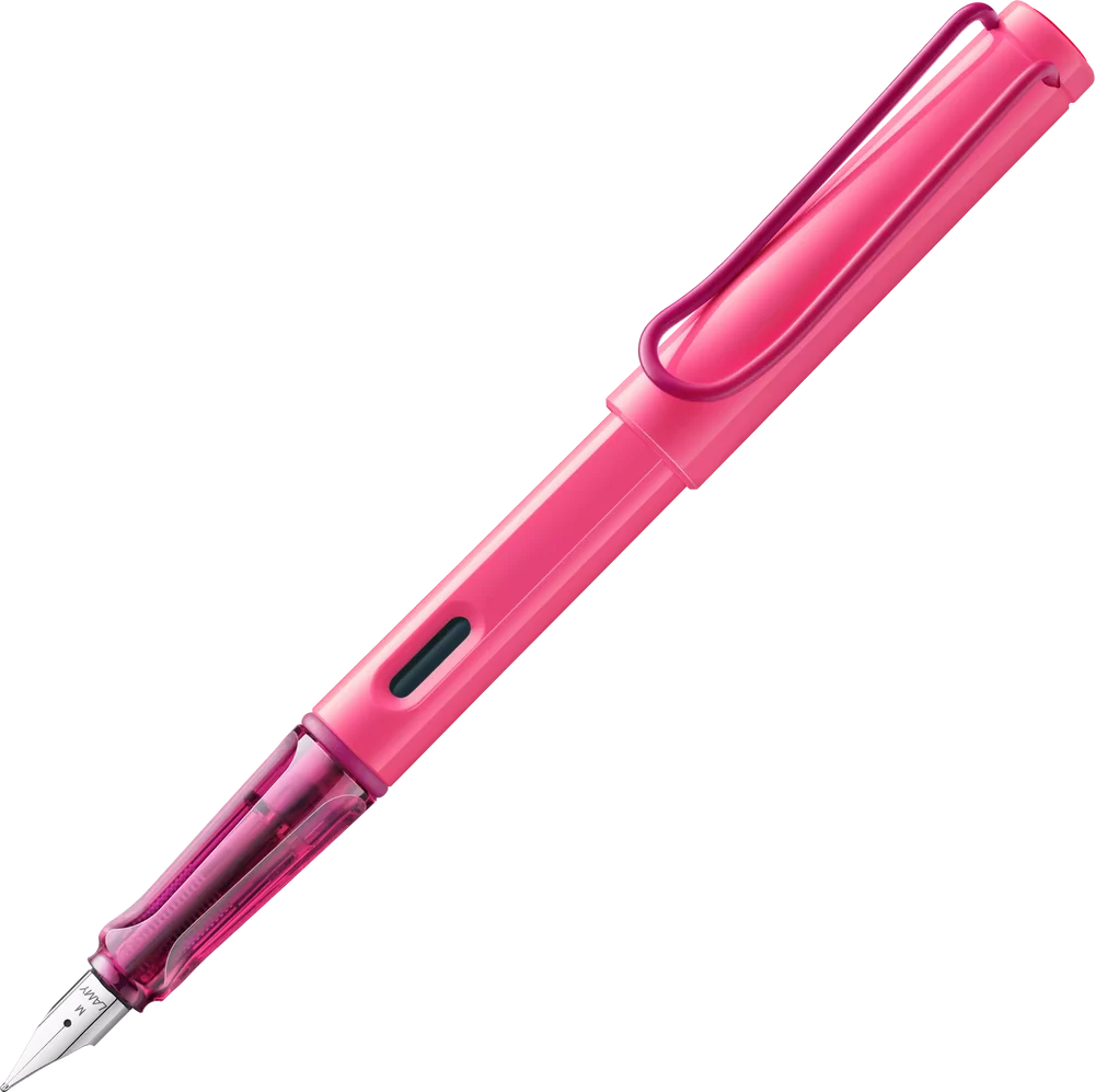 LAMY Special Edition Safari Fountain Pen - Neon Pink

Fountain pen, icon, global success: the LAMY safari has been a beloved classic since its introduction in the 1980s and enjoys a cult status untypical for a writing instrument. Countless colours and ever-changing special editions make hearts beat faster - whether for the pencil case or the carefully curated fountain pen collection.

The LAMY safari is more than the sum of its details: it is aesthetic, robust and individual. The distinctive, self-sprung cl