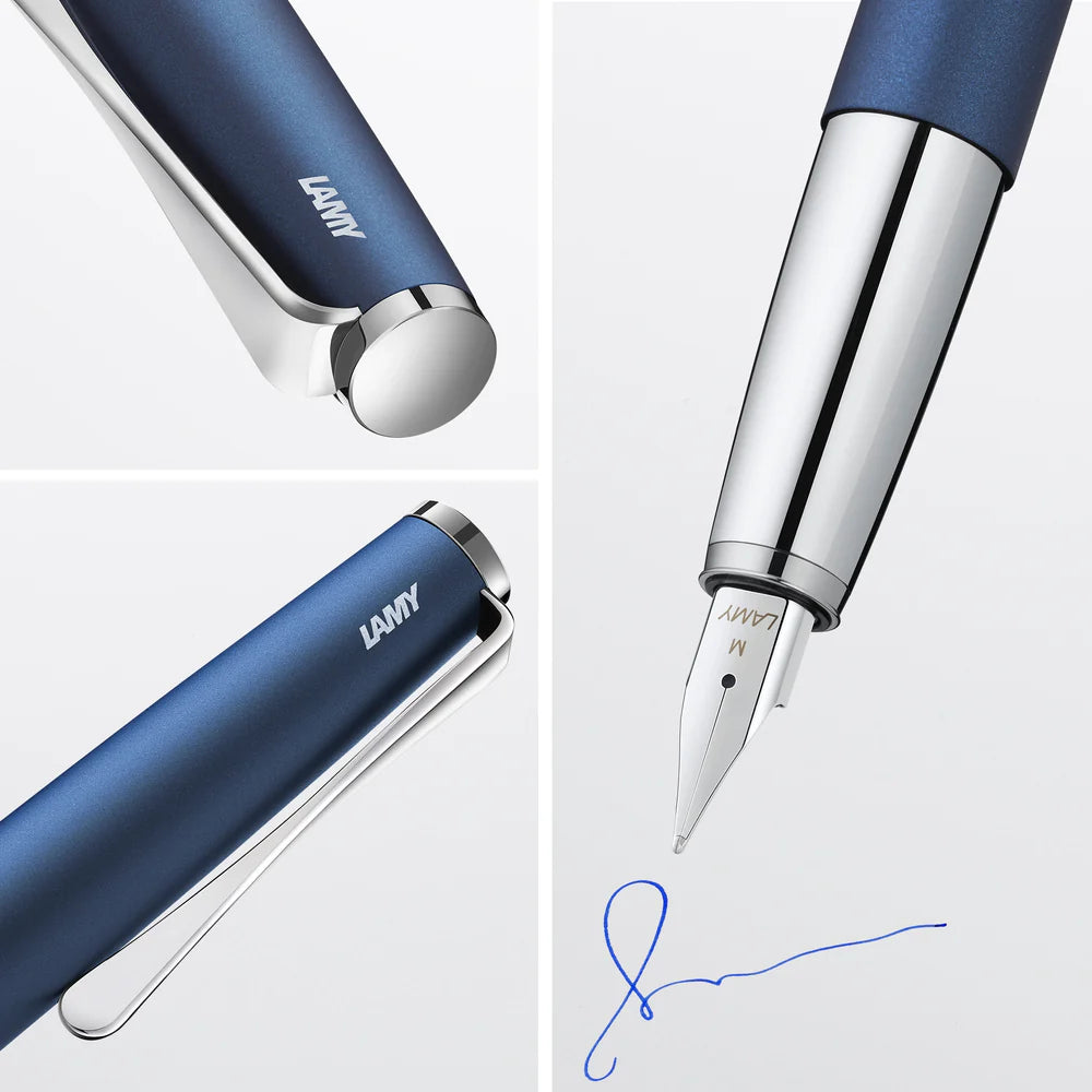 The LAMY studio convinces with timeless elegance and a universal design. The slightly curved, slim shape of its all-metal body seamlessly emerges from the individual case parts and is deliberately minimalist. The gentle curvature and harmonious proportions make the clip the trademark of the LAMY studio: it contrasts the matter-of-fact basic shape with an innovative design accent and creates a unique overall appearance.

The LAMY studio is assembled by hand at the LAMY craftsman's workshop in Heidelberg. In 