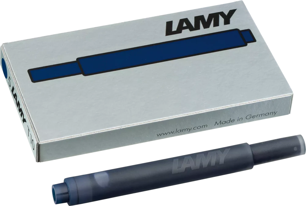 With their intense colors and long range, the LAMY T10 large capacity ink cartridges ensure pleasant, even writing - whether in everyday life, in the office, or at school. The ink cartridges offer an even flow and provide a smooth, precise writing experience for stylish writing without scratches. These ink cartridges fit all Lamy fountain pens, except the LAMY 2000.

Includes 5 cartridges with a 1.25ml capacity in each pack.