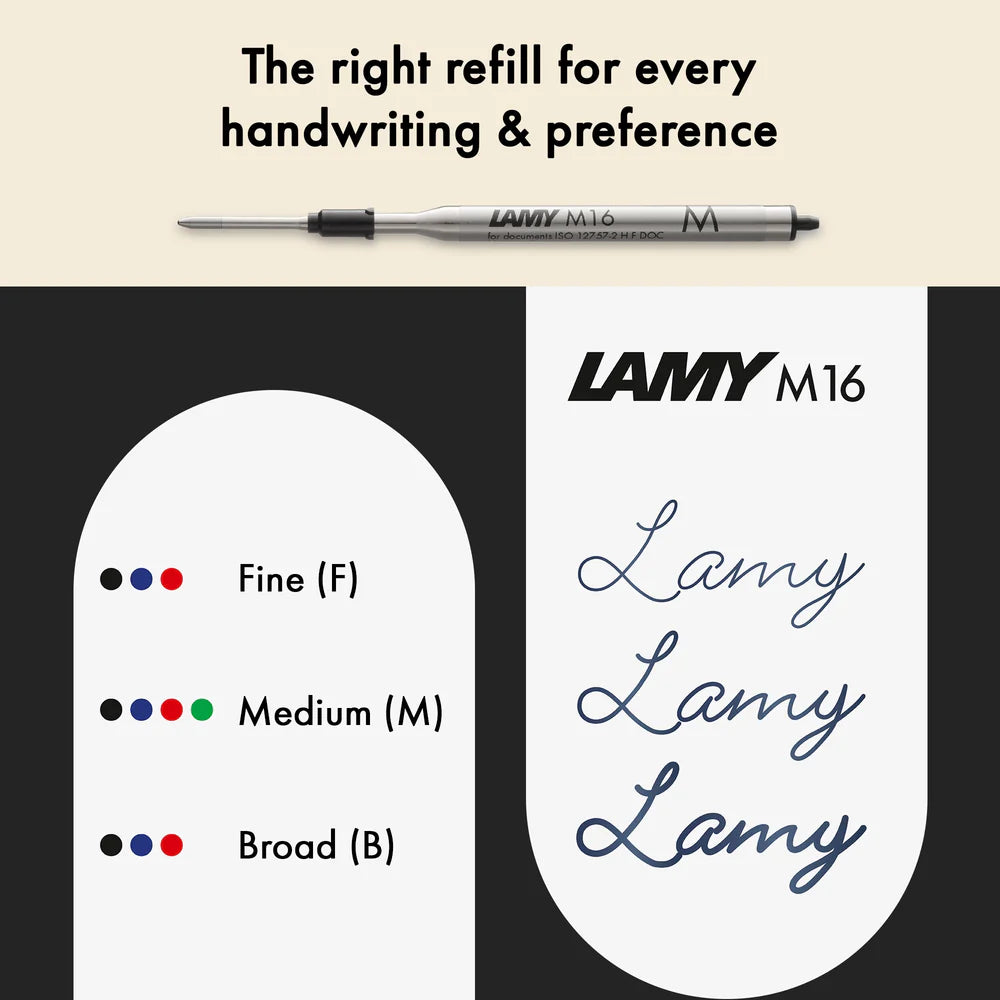 The LAMY xevo is the entry-level model into the world of LAMY design: the balanced body impresses with an imperceptible transition of the triangular shape of the grip into a circle. The finishing touch is a spring-loaded metal clip on a concave shape.

The smooth twist mechanism and the soft writing feel of the LAMY M 16 large-capacity refill are two further reasons why the LAMY xevo is high on the popularity scale of demanding frequent writers: the interplay of outstanding design and technical perfection r