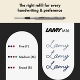 The LAMY xevo is the entry-level model into the world of LAMY design: the balanced body impresses with an imperceptible transition of the triangular shape of the grip into a circle. The finishing touch is a spring-loaded metal clip on a concave shape.

The smooth twist mechanism and the soft writing feel of the LAMY M 16 large-capacity refill are two further reasons why the LAMY xevo is high on the popularity scale of demanding frequent writers: the interplay of outstanding design and technical perfection r