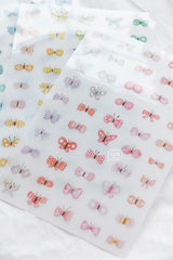 Four sheets of transfer stickers in various colors! Decorate your pages with colorful butterflies to give it the extra touch it needs!

Size: 10cmx15cm