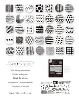 A mini package box full of black and white stickers!
How cute is that!
It has everything: a fragile sticker, shipping label, and even an invoice!
That invoice is also a sticker!