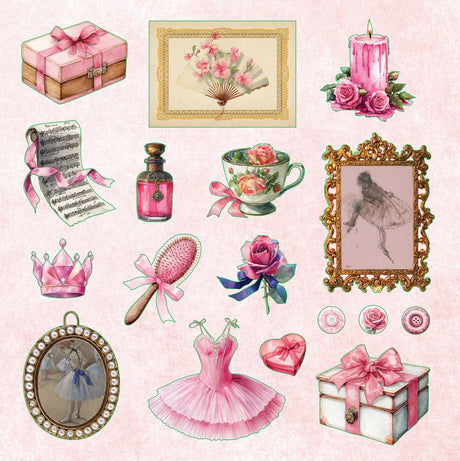 Celebrate the power of all things pink and pretty with this fun and flirty sticker book!

50 vibrant pages brim with more than 800 stickers, all featuring a feminine flourish!
Eclectic assortment spans a diverse range: Buttons, bows, and berries; kittens and cupcakes; hearts and flowers; vintage delights; plus an assortment of beautiful borders, labels, uplifting phrases, and more!